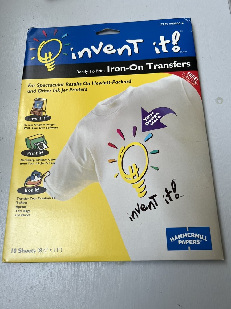 Invent It Iron-On Transfers for Light Fabrics 10 Sheets 00063-2 Inkjet