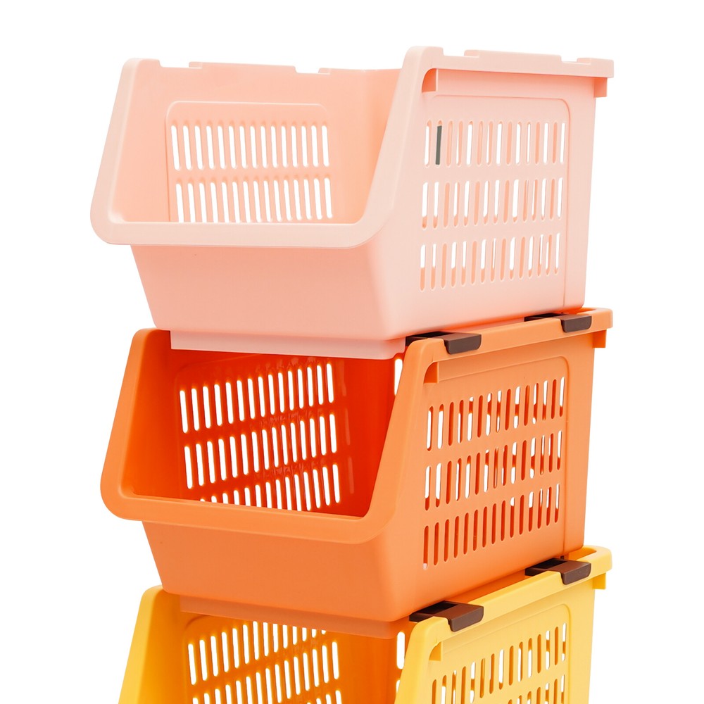 4 PCS Stacking Storage Baskets, Stackable Organizer Baskets,?Storage Bins