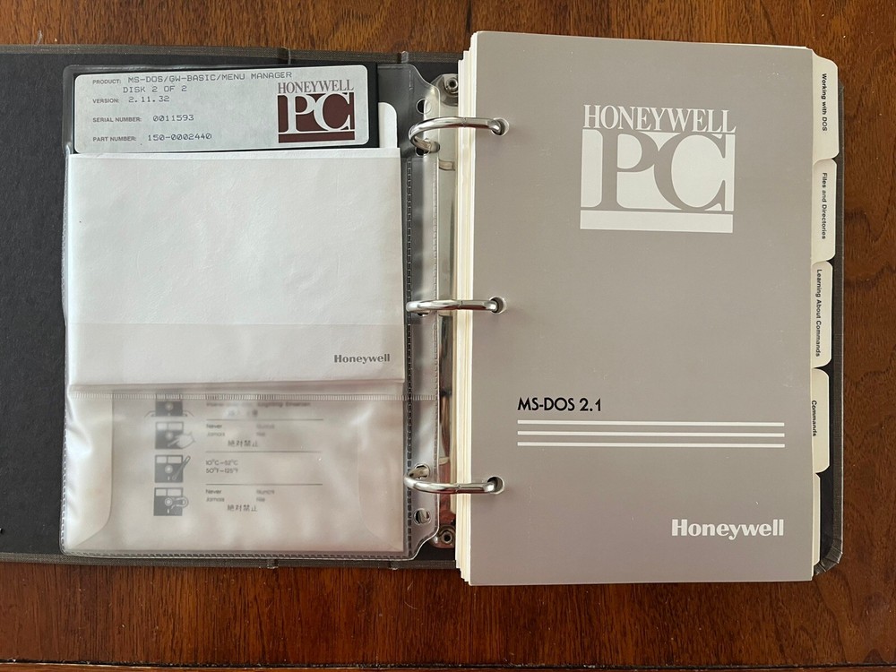 Honeywell PC MS-DOS 2.1 and GW-BASIC Manuals 1985