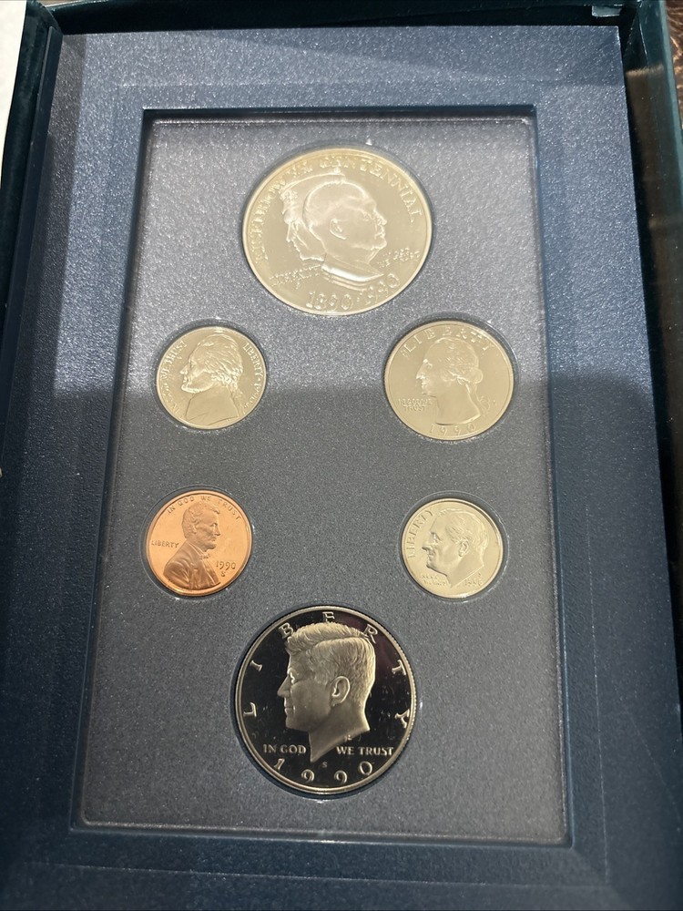 1990 Prestige Set Proofs Eisenhower Centennial Coins With COA & Box