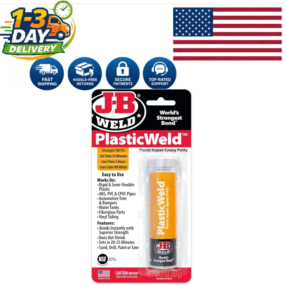 2 oz PlasticWeld Epoxy Putty | Waterproof, High Strength Plastic Repair Solution