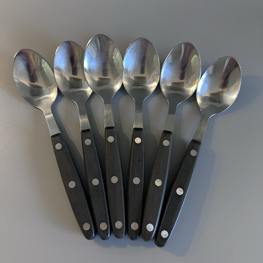 28 Stainless Flatware Black Composite Set Dinner forks Salad Spoons riveted