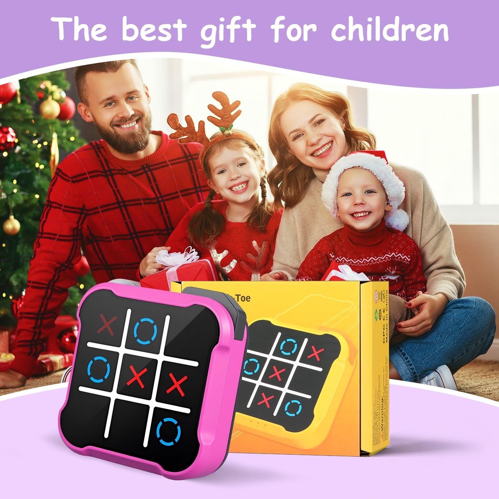 Tic Tac Toe Game, 4 in 1 Handheld Educational Game Machine, Electronic Tic Ta...