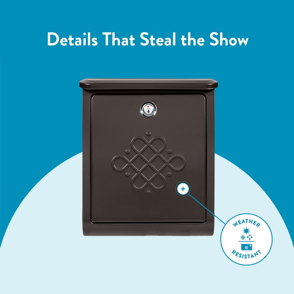 Architectural Mailboxes Bordeaux™ Locking, Wall-Mounted Mailbox for Outsid