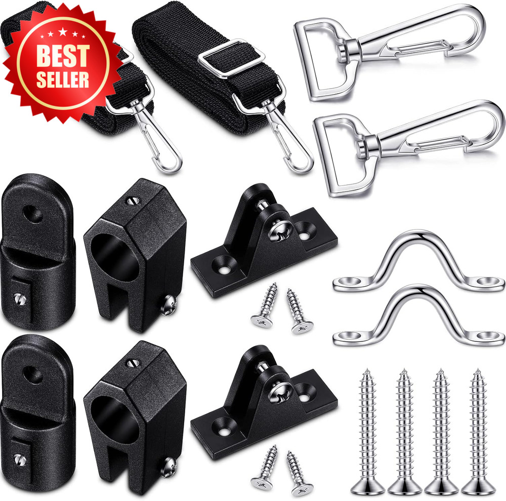12pc Bimini Top Hardware Fitting Set 7/8" Jaw Slide Cap Eye End Deck Hinge Strap