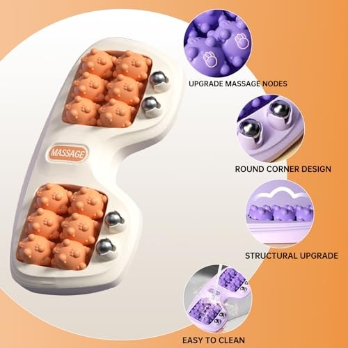 Portable Double Foot Massage Roller, Three Massage Techniques for Orange
