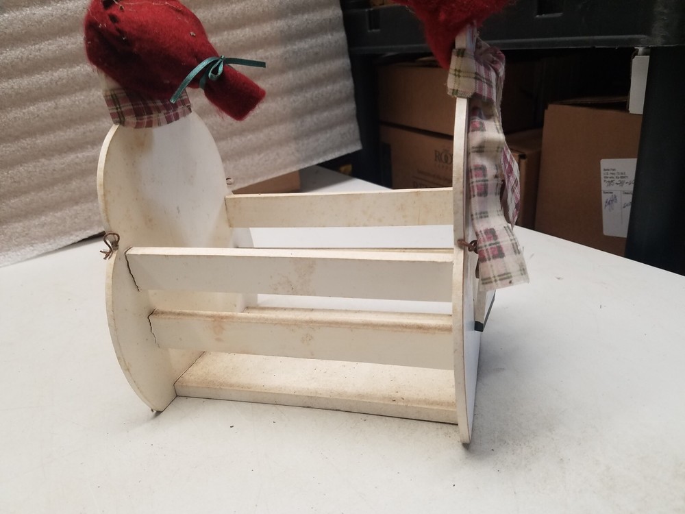 Snowman Wooden Decorative Basket (V)