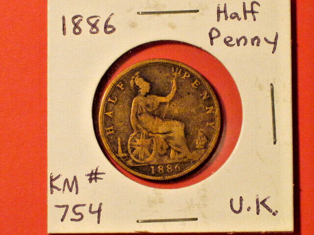 ***  1886 Half Penny - Great Britain - KM# 754