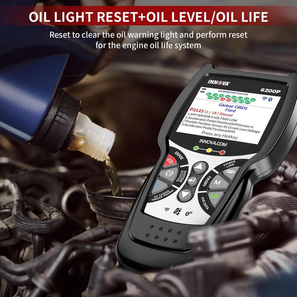 INNOVA 6200P All System OBD2 Scanner ABS SRS Transmission Code Reader Diagnostic