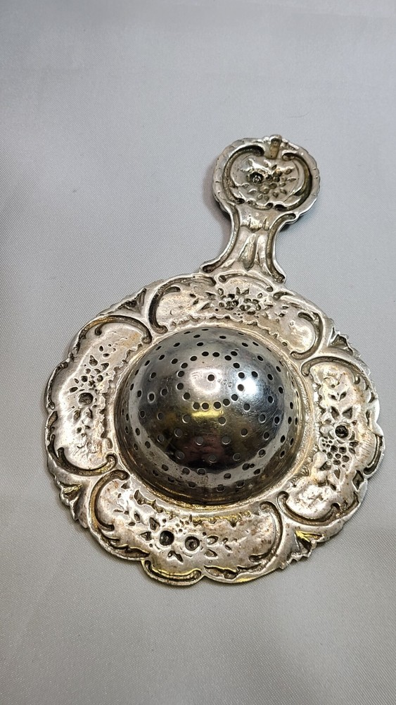 Antique .800 Silver European Tea Strainer