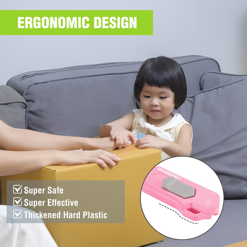 WORKPRO 3PIECES Safe Ceramic Box Cutter Small with Extra Blades Quick Change