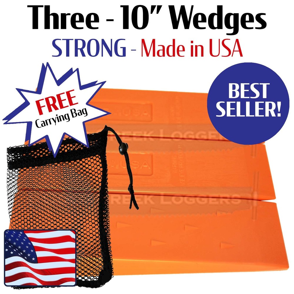 3 - 10" USA HARD logging Felling Bucking Tree Forestry Falling Spiked Wedges