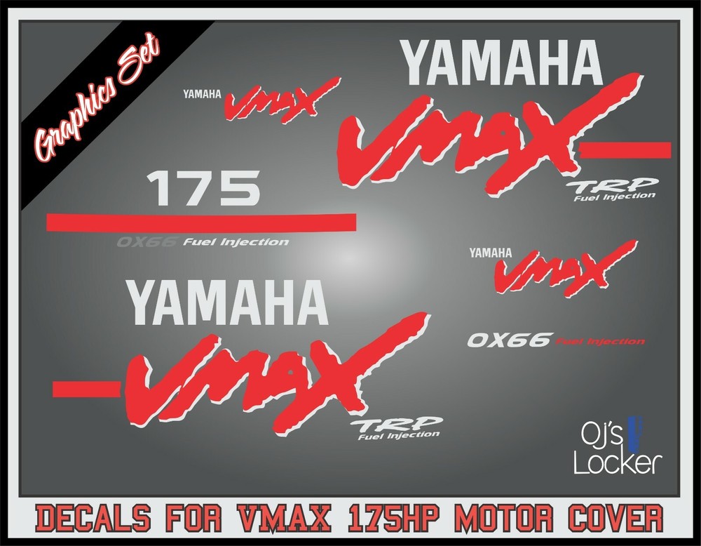 Yamaha VMAX OX66 175HP Outboard Engine Replacement Die-Cut Stickers