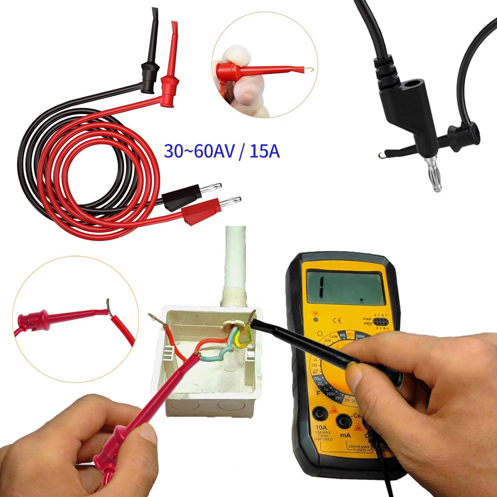 Electrical Multimeter Test Lead Kit with Soft Case Test Hook for Digital Electri