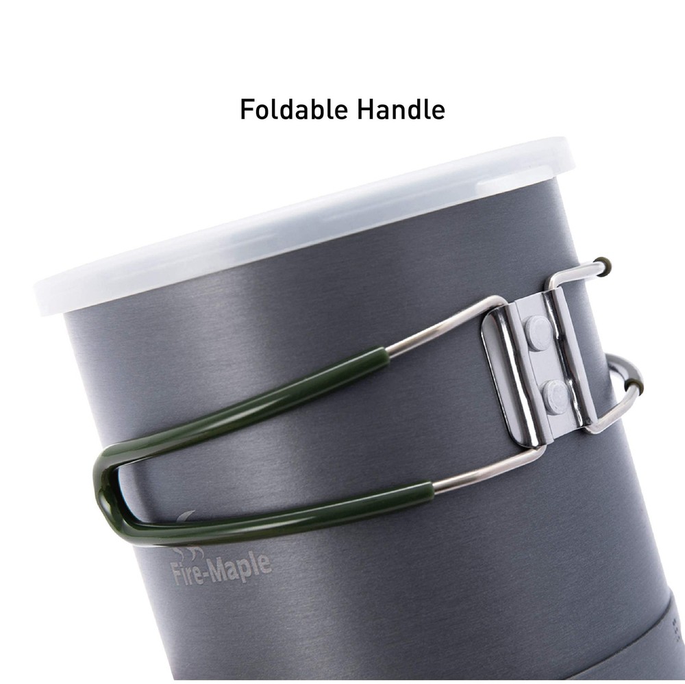 Lightweight Camping Pot with Heat Exchanger, Portable Hard Anodized Cookware