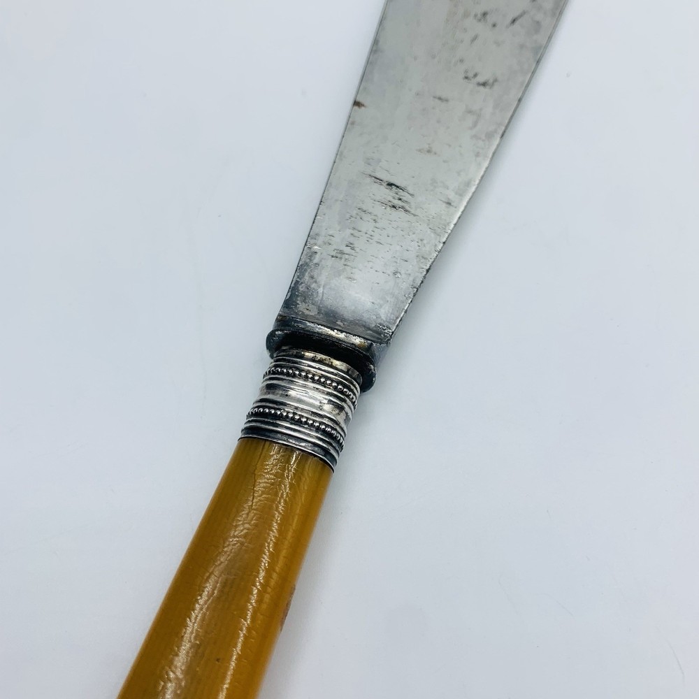 Antique Fish Knife Victorian Leaves Pattern Silver Plate Engraved