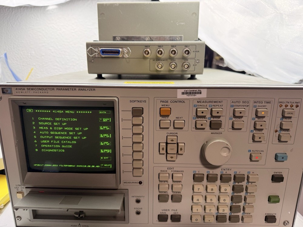 HP 4145A Semiconductor Parameter COME WITH HP 16058A TEST FIXTURE Whit Software
