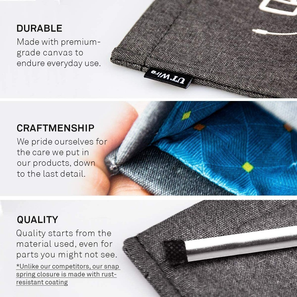 (2 pack) UT Wire Pocket Snap & Store Mobile Charger Case Pouch