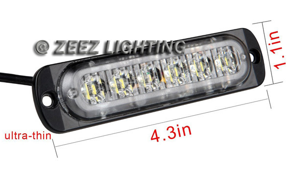2X White 6 LED Emergency Hazard Flash Warning Caution Beacon Strobe Light Bar#15
