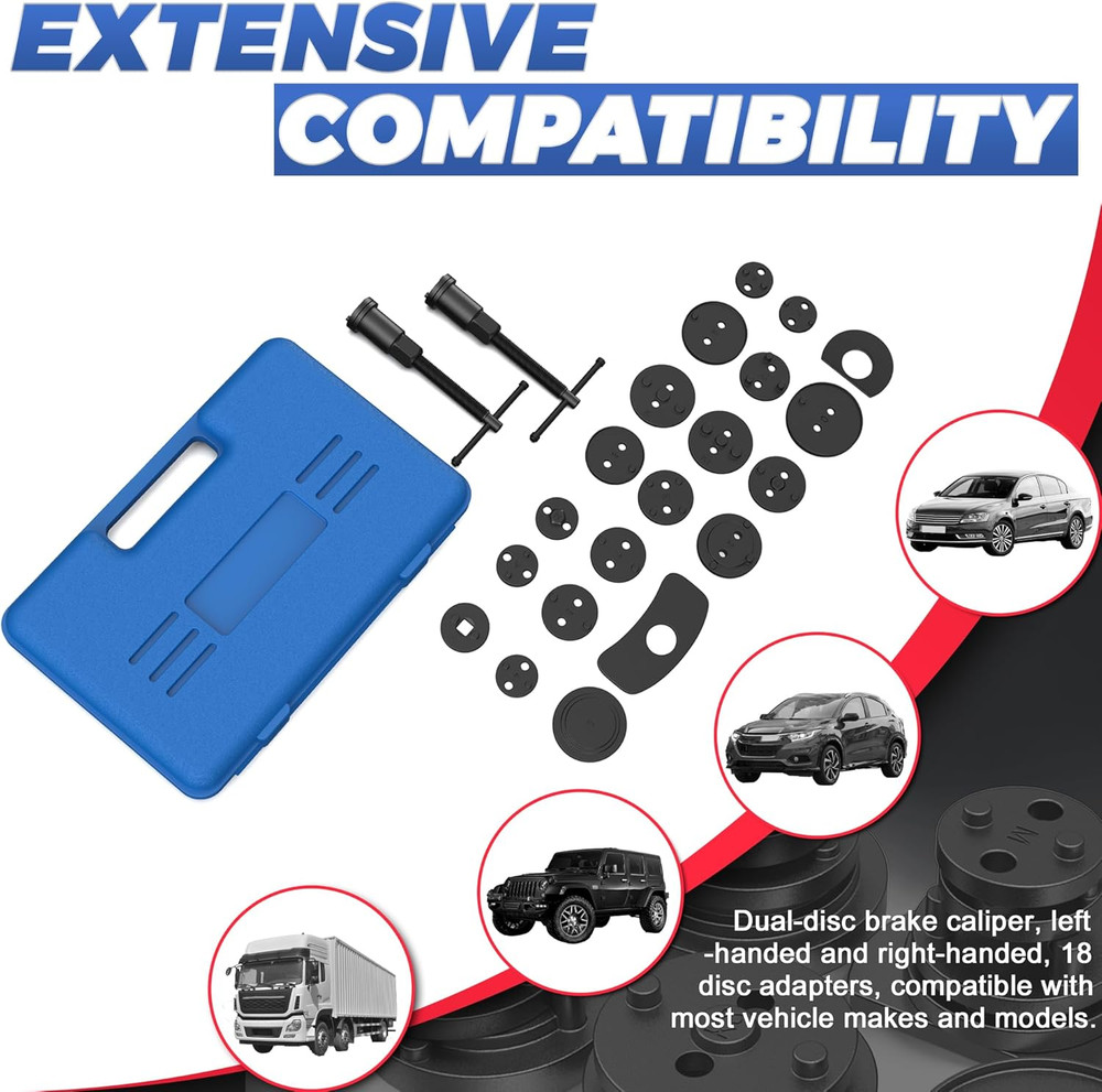 Heavy Duty Brake Caliper Compressor Tool Set – 28 Pieces