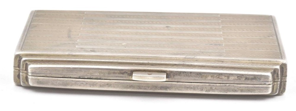 Antique 900 Solid Silver Architectural Design Cigarette Case Vesta Card Engraved