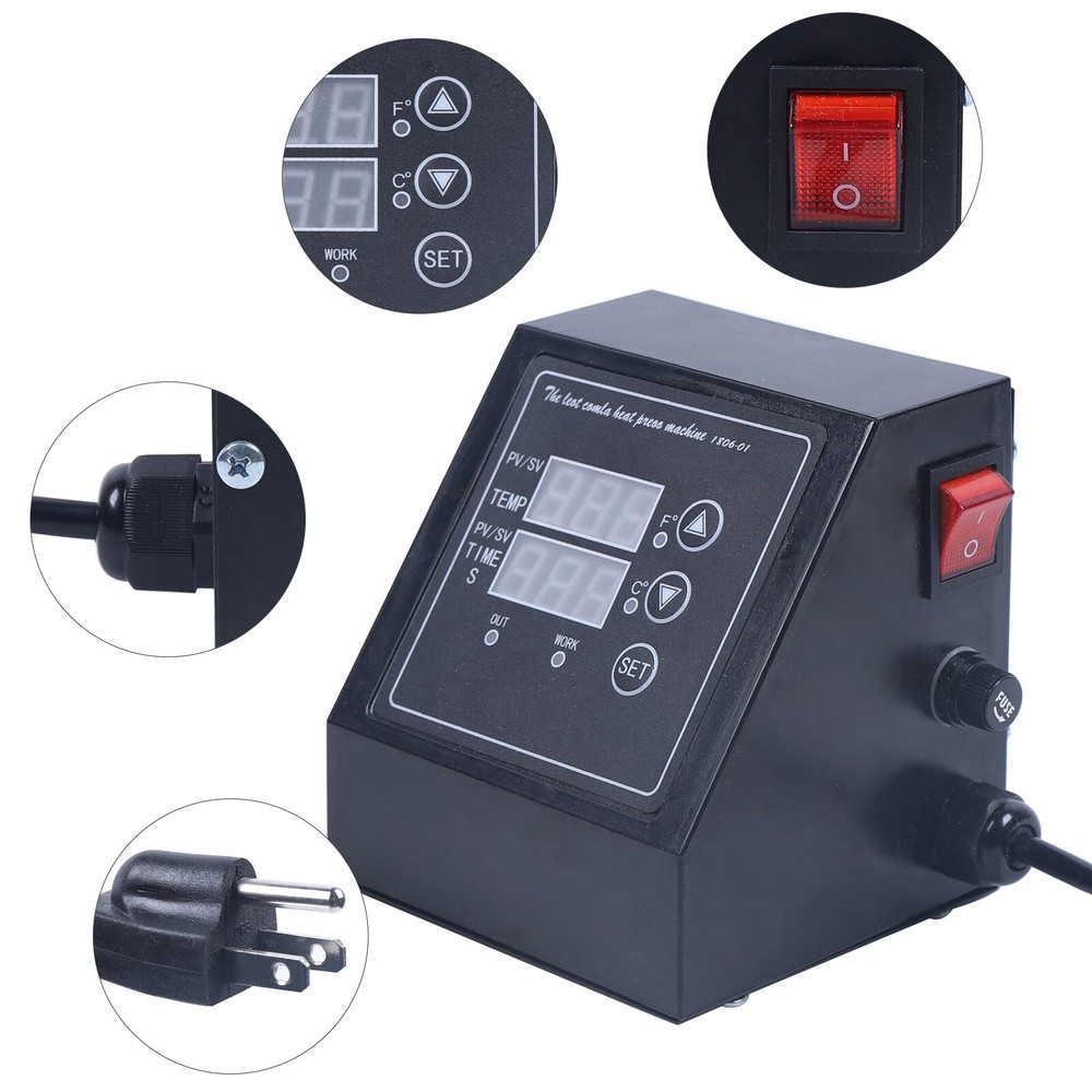 Heat Press Machine Dual Display Control Box with Adjustable Temperature