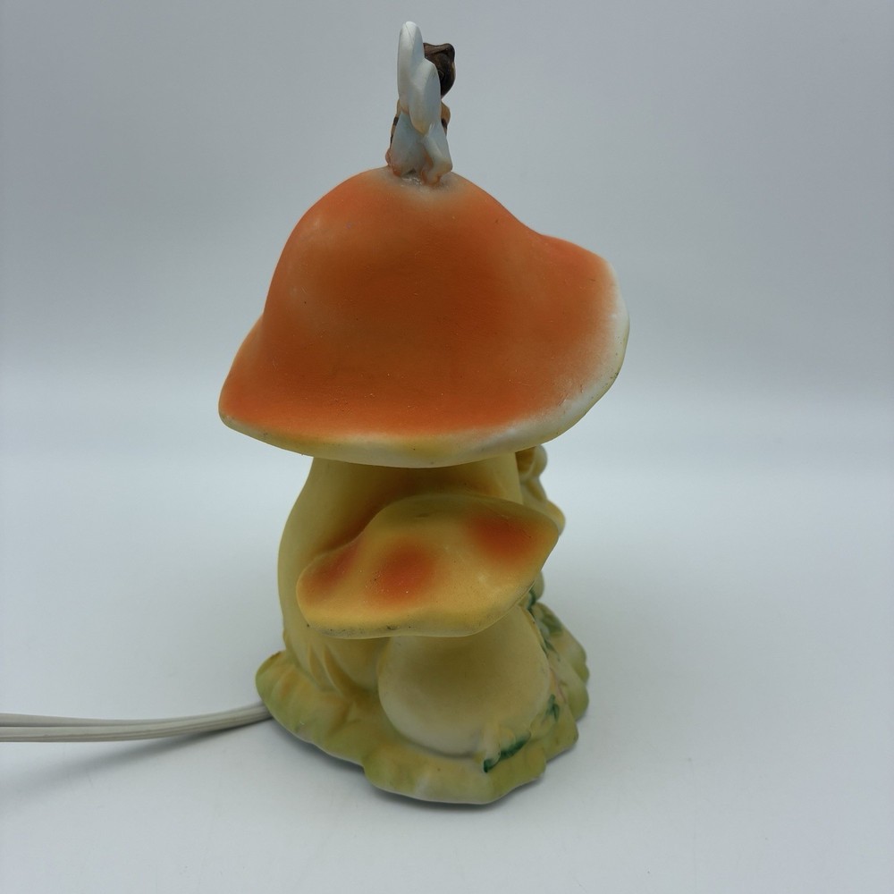 Vintage Lefton Mouse Mushroom Butterfly Ceramic Nightlight Light MCM