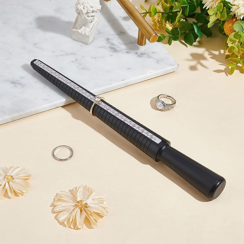 UNICRAFTALE 26.1x2.5cm Ring Sizer Measuring Tool Mandrel Black Color