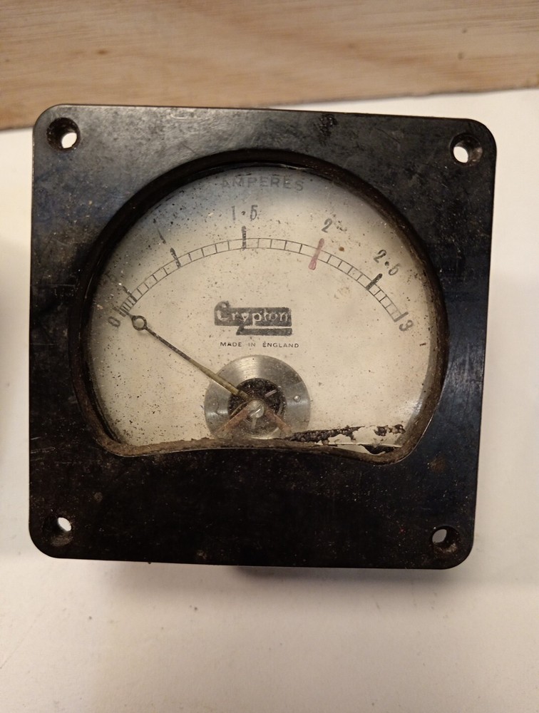 vintage amperes meter Crypton 2/8/3amp Untested #153