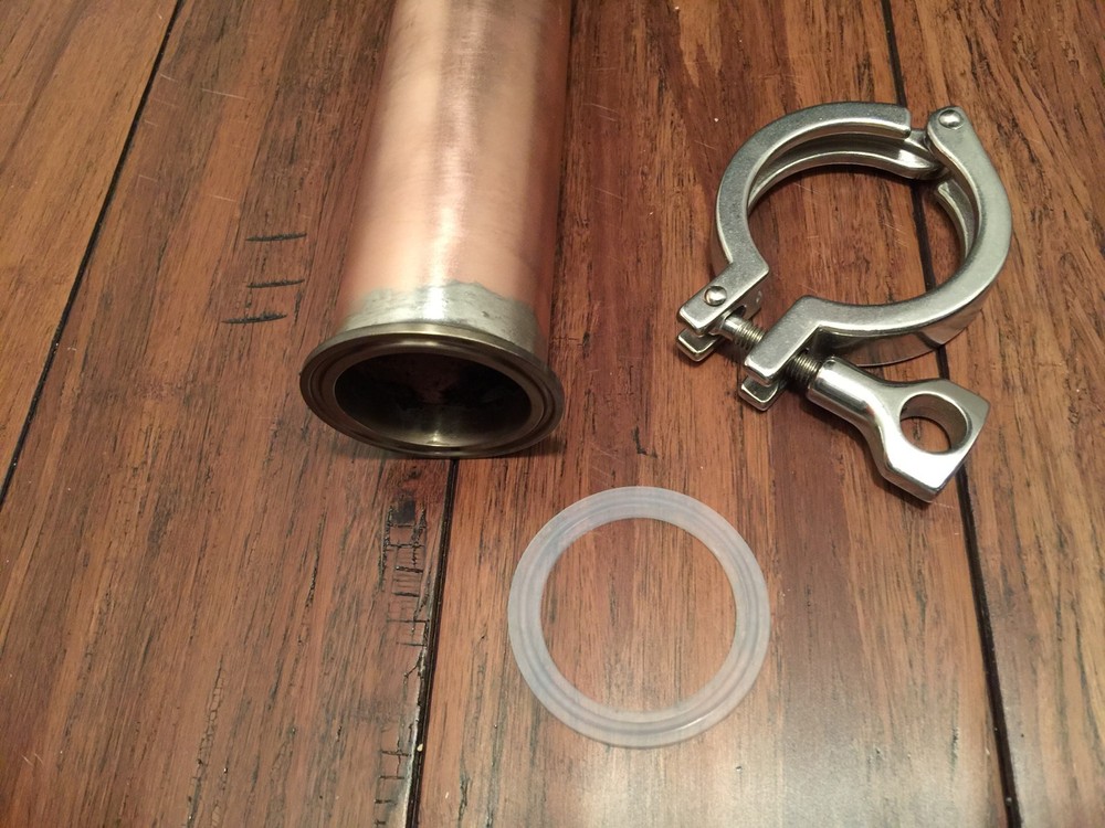 2" x 12" Alcohol Distilling Moonshine Keg Column Copper Pipe & Ferrule DIY Kit