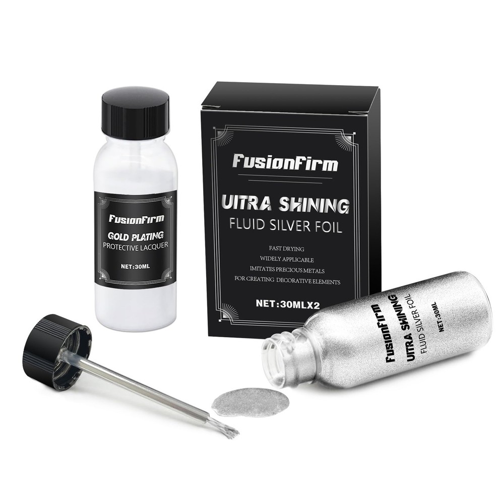 Liquid Leaf Paint - Alcohol-Based Airbrush Paint - High Gloss Finish Silver 1...