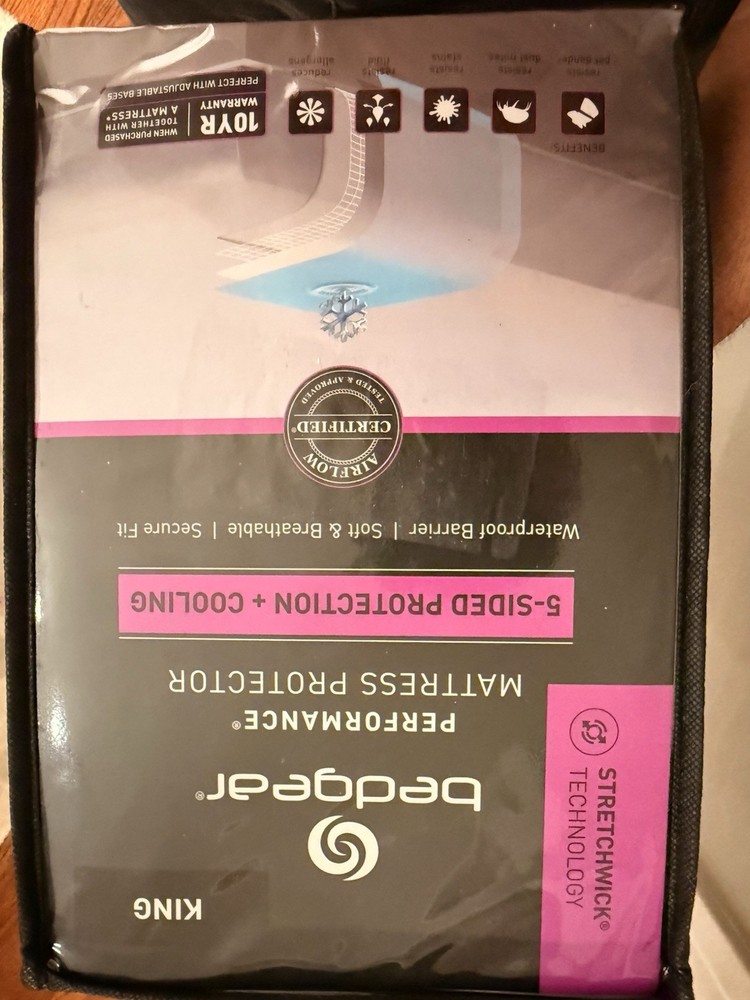 Bedgear stretchwich King Mattress Protector 5-Sided Cooling Waterproof Soft Fit