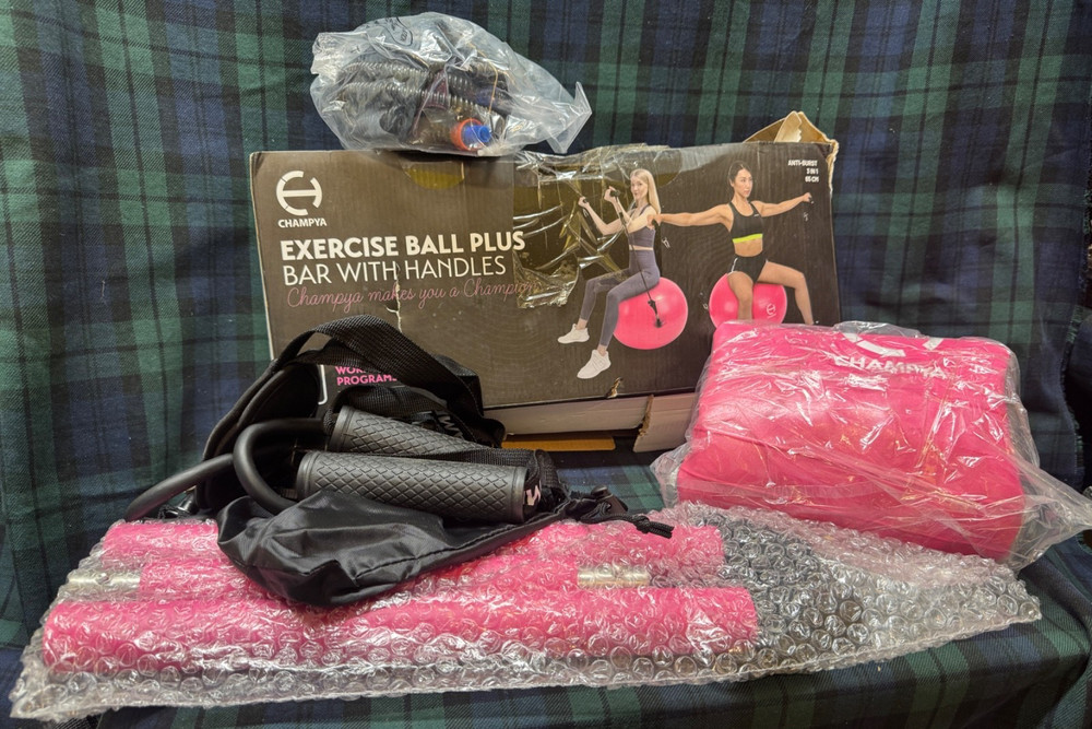 Champya Exercise Ball Plus Bar with Handles