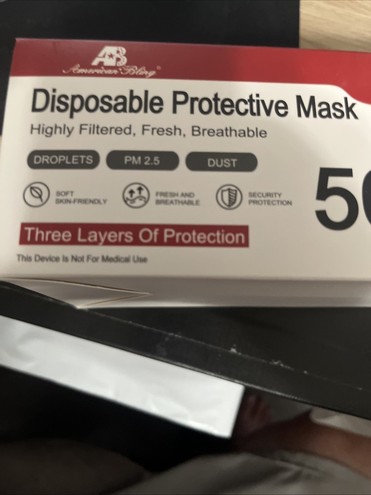 American Bling disposable Protective mask 50 pack New Sealed
