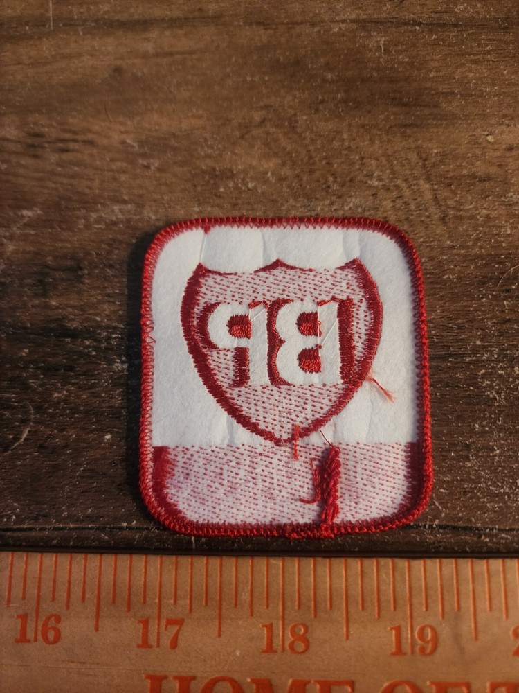 Vintage BP Rectangular Sew On Patch FREE SHIPPING
