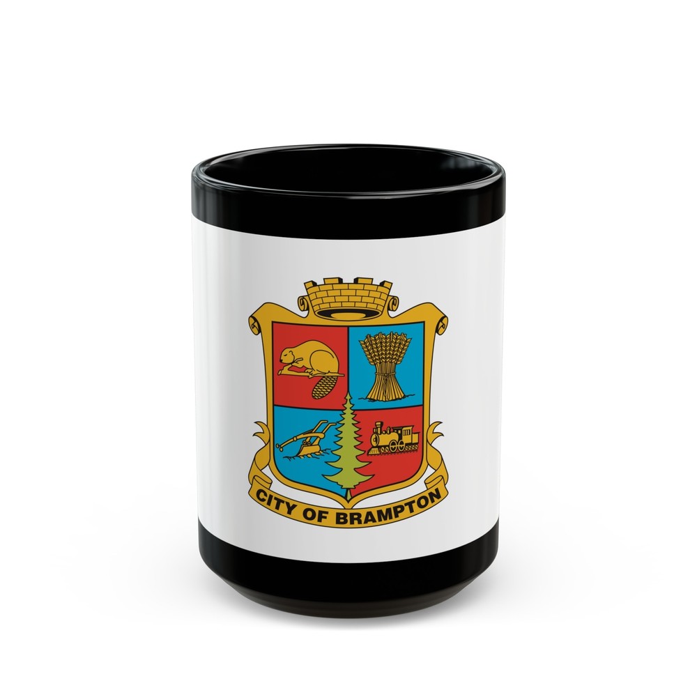 Flag of Brampton Canada - Black Coffee Mug