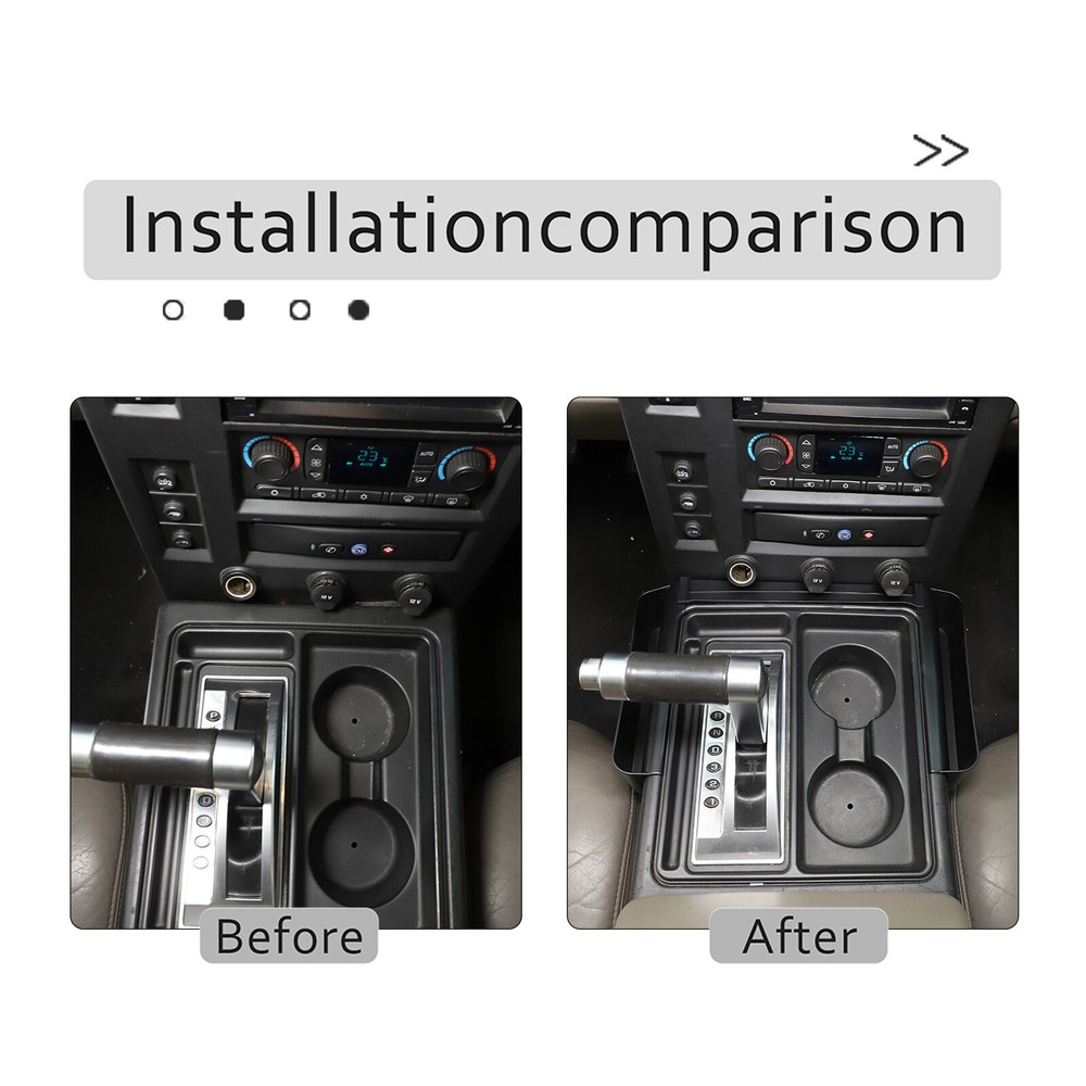 ABS Black Interior Storage Two Baskets Box For Hummer H2 2003-2007