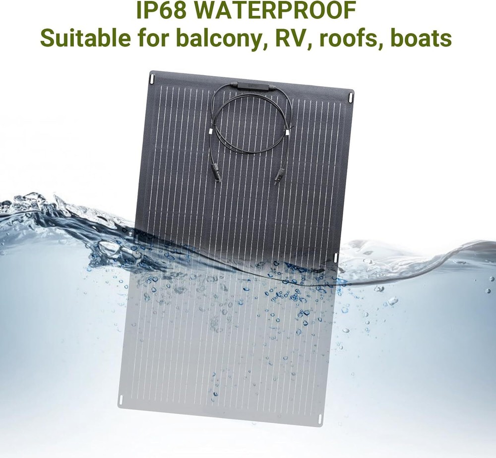 ALLPOWERS Flexible Solar Panel 200W 32V Monocrystalline Solar Panel for Camp