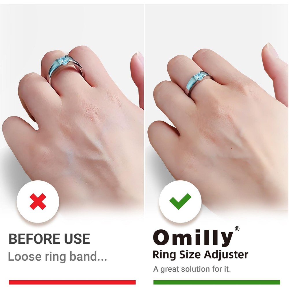 Omilly Ring Sizer Adjuster for Loose Rings - 12 Sizes, 2 Styles (Ring...