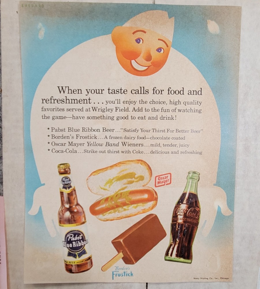 WOW!!! 1955 Brookly @ Cubs Program Scorecard