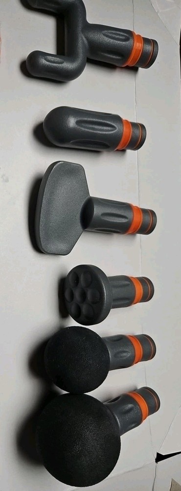 SHARPER IMAGE Powerboost Deep Tissue Percussion Massager Six Attachments w/ case