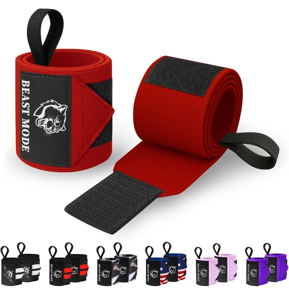 HeavyDuty Weightlifting Wrist Wraps with Thumb Loop for Powerlifting & Training