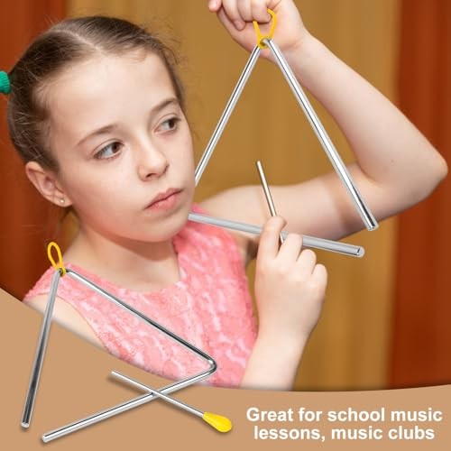 8 PCS Triangle Musical Percussion Instruments, Triangle Instrument with