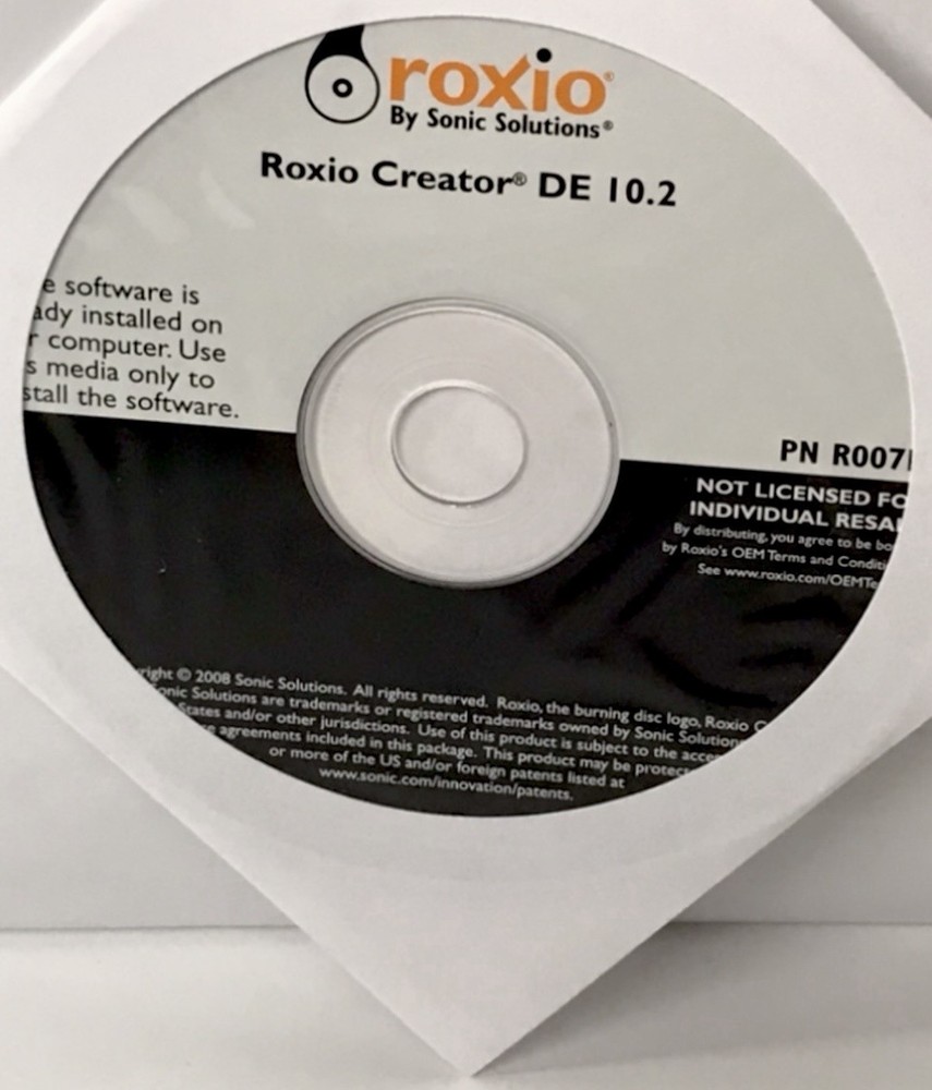 NEW Roxio Creator DE 10.2 Installation Software CD (2008) by:Sonic Solutions