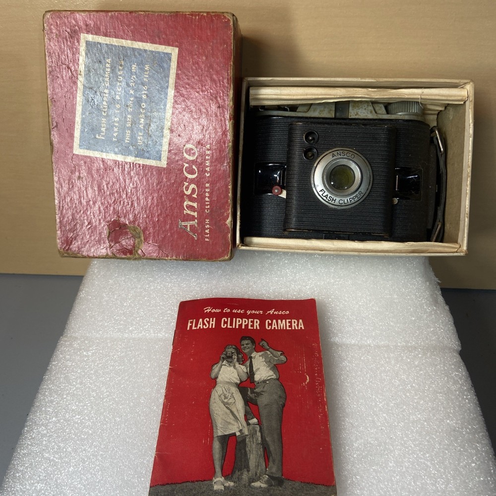 Vintage  Ansco Flash Clipper Camera with Ansco Original Box