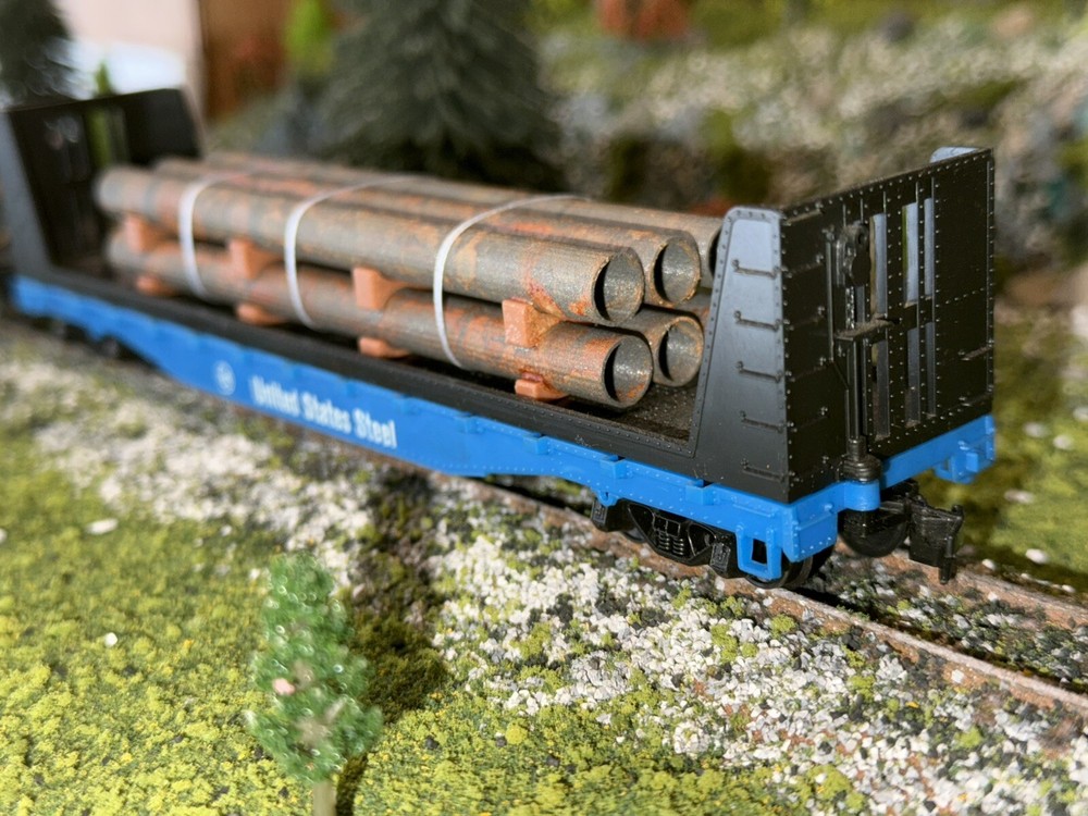 New 1:87 Ho Scale 30FT Rusty Pipe Load (4.5in) (Real Rust)
