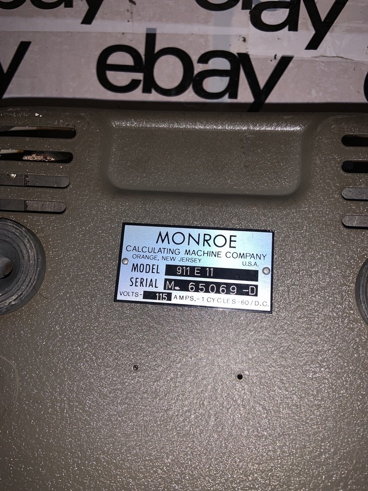 VTG Monroe Calculating Machine 911-E-11 Made in Germany Adding Electronic