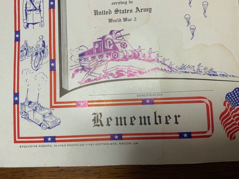 WWII 1942 My Diary Remember Pearl Harbor Certificate