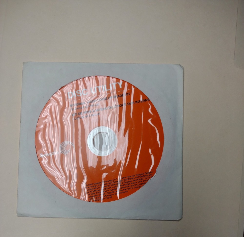 Seagate Disc Utility CD Upgrade Kit 2009 (software and manual)