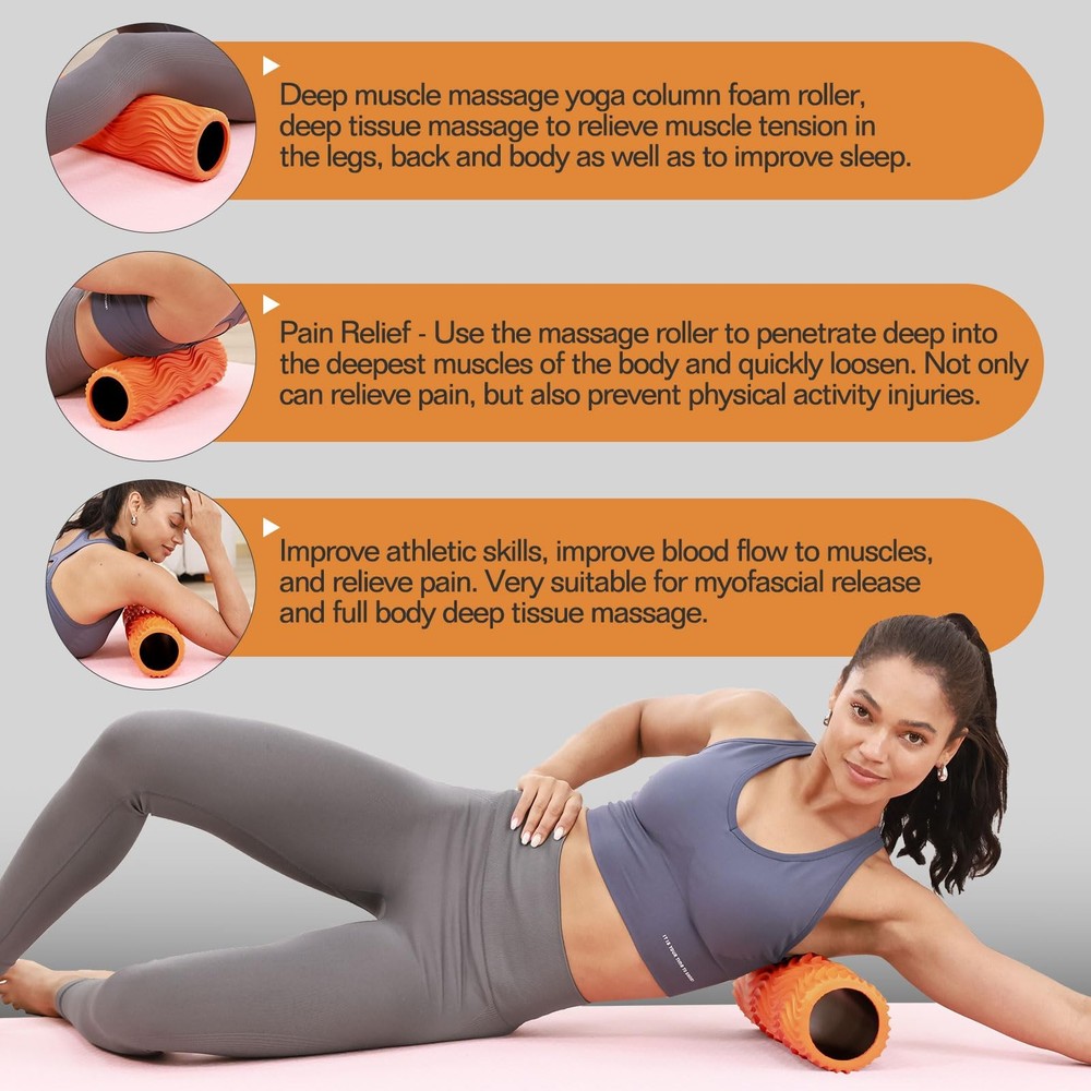 LTHTRADE Foam Roller, Trigger Point Foam Roller Massage Roller for Physical T...